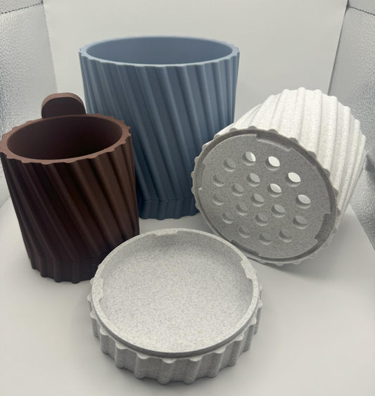 Tabletop or Wall Mounted "Rota" Textured Planter - 3 Sizes